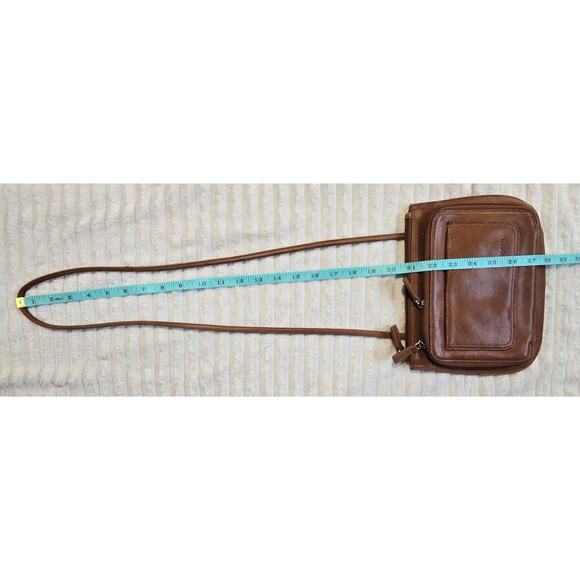 Fossil Leather Zip Around Crossbody Bag Purse - Picture 13 of 13